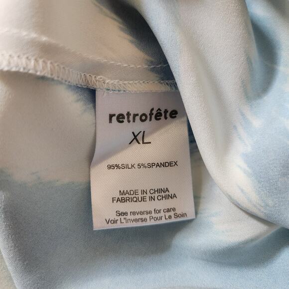 Retrofete Amika Dress in Blue Zebra Size XL Maxi Sleeveless Silk - Picture 11 of 13